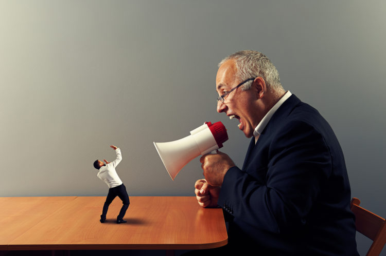 boss screaming at small businessman Can I Sue For A Hostile Work Environment?