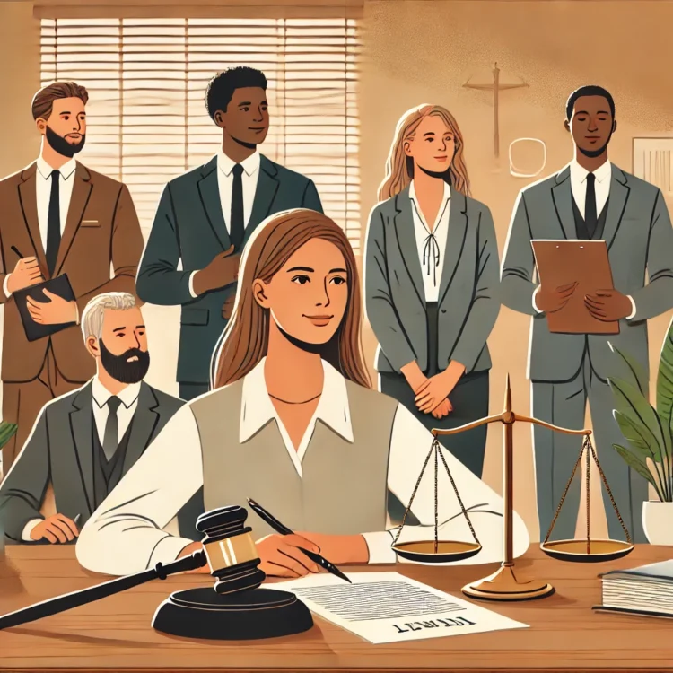 Featured image showing diverse individuals in a workplace setting with legal elements, representing employment discrimination lawyers protecting workplace rights. Featured image showing diverse individuals in a workplace setting with legal elements, representing employment discrimination lawyers protecting workplace rights.