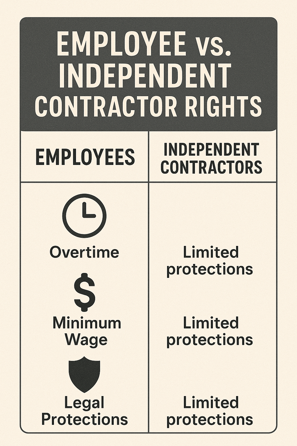 Employee vs. Independent Contractor Rights Employee vs. Independent Contractor Rights