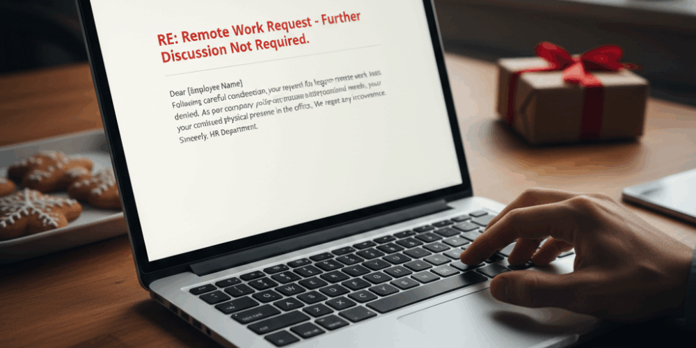 Employee denied remote work during holidays, symbolizing potential disability or caregiver discrimination in NJ/PA.